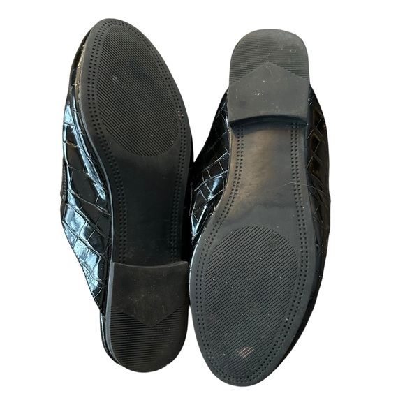 Steve Madden Kandi black crocodile embossed slip on mules with horse bit detail - Picture 11 of 12